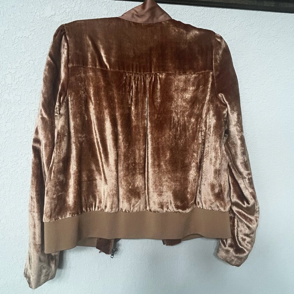 NWT Chelsea28 Rust Carmel Velvet Jacket With Satin Neck Tie Scarf - Picture 8 of 10